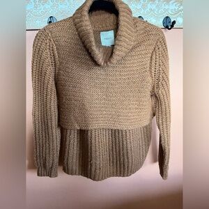 Mason Double-Layer Cowl-Neck Sweater